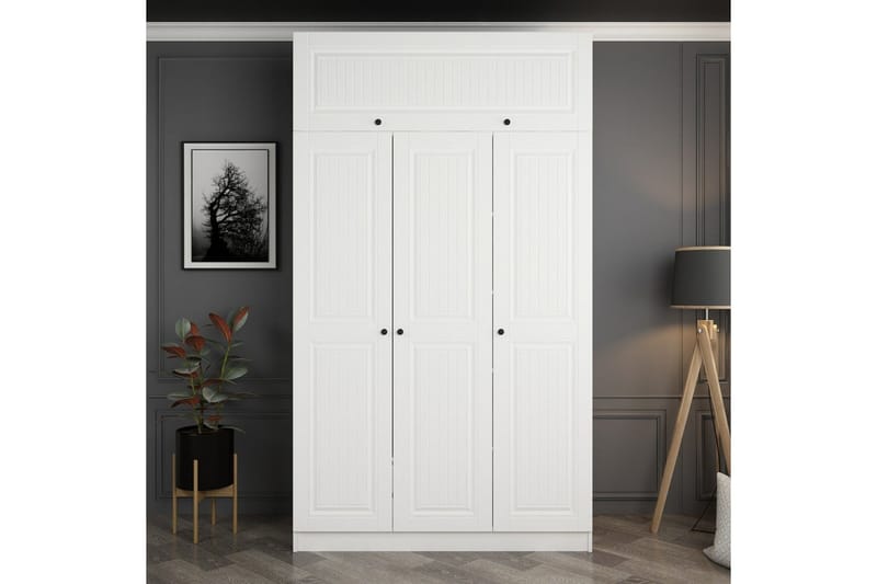 Vaatekaappi Minar 135 cm, Valkoinen