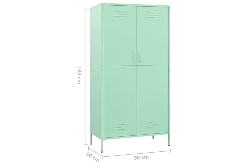 Vaatekaappi minttu 90x50x180 cm teräs - Säilytys - Vaatesäilytys - Vaatekaappi