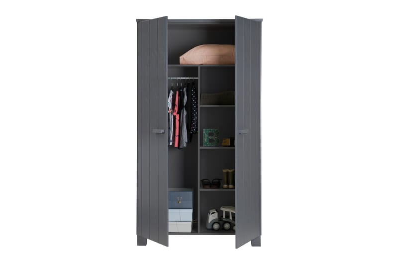Vaatekaappi Mitchell 111 cm - Teräksenharmaa mänty - Säilytys - Vaatesäilytys - Vaatekaappi