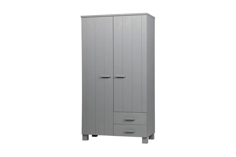 Vaatekaappi Mitchell 2 laatikolla 111 cm, Harmaa mänty