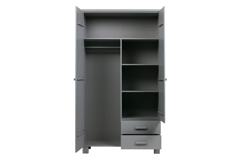 Vaatekaappi Mitchell 2 laatikolla 111 cm - Harmaa mänty - Säilytys - Vaatesäilytys - Vaatekaappi