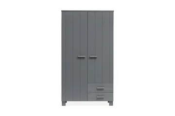 Vaatekaappi Mitchell 2 laatikolla 111 cm - Teräksenharmaa mänty - Säilytys - Vaatesäilytys - Vaatekaappi
