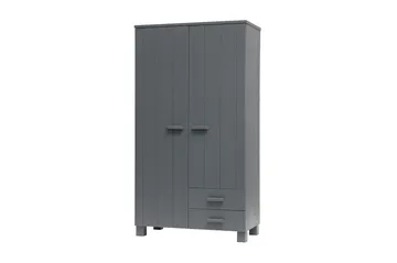 Vaatekaappi Mitchell 2 laatikolla 111 cm - Teräksenharmaa mänty - Säilytys - Vaatesäilytys - Vaatekaappi
