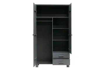 Vaatekaappi Mitchell 2 laatikolla 111 cm - Teräksenharmaa mänty - Säilytys - Vaatesäilytys - Vaatekaappi