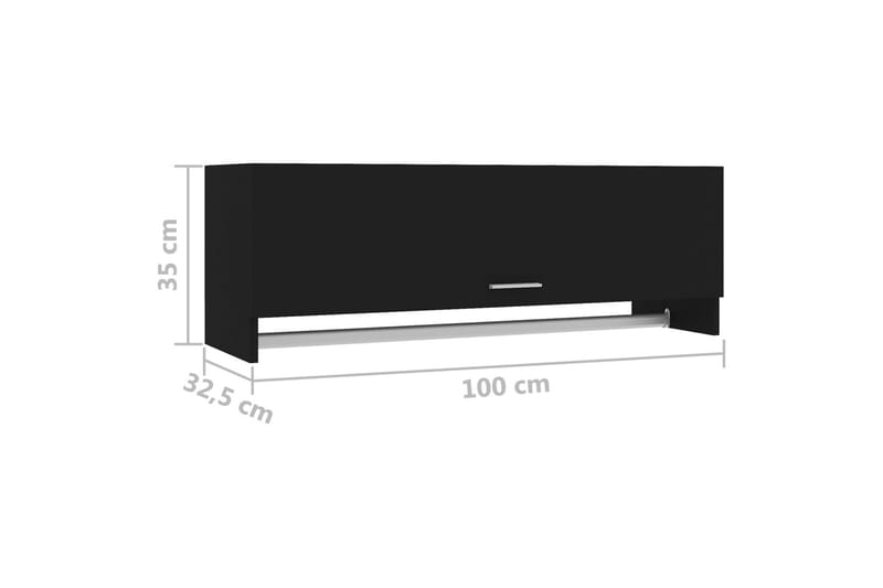 Vaatekaappi musta 100x32,5x35 cm lastulevy - Vaatekaappi