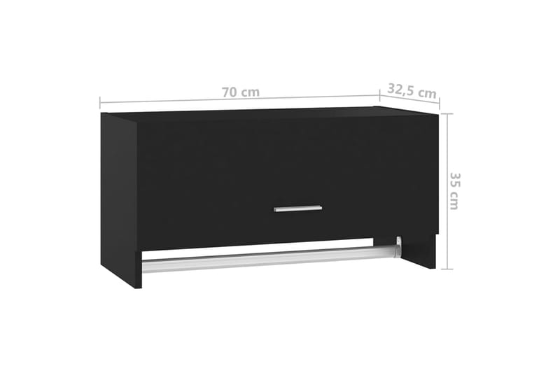 Vaatekaappi musta 70x32,5x35 cm lastulevy - Säilytys - Vaatesäilytys - Vaatekaappi