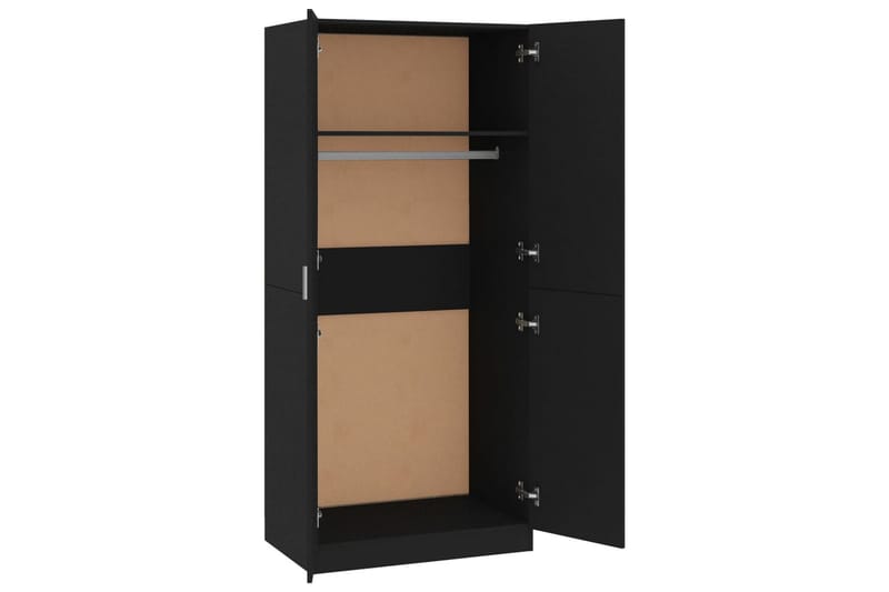 Vaatekaappi musta 80x52x180 cm lastulevy - Musta - Säilytys - Vaatesäilytys - Vaatekaappi