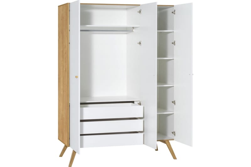 Vaatekaappi Nature Valkoinen/Luonnonväri - VOX - Säilytys - Vaatesäilytys - Vaatekaappi