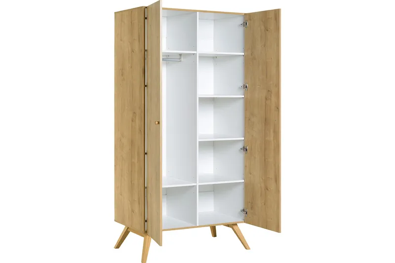 Vaatekaappi Nature Valkoinen/Luonnonväri - VOX - Säilytys - Vaatesäilytys - Vaatekaappi