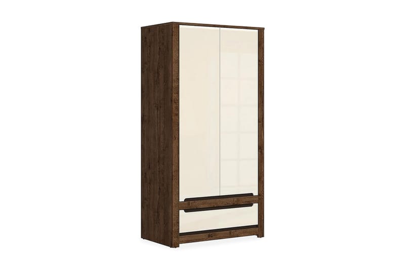 Vaatekaappi Navallo 104x205 cm - Puu/Luonnonväri/Valkoinen - Säilytys - Vaatesäilytys - Vaatekaappi