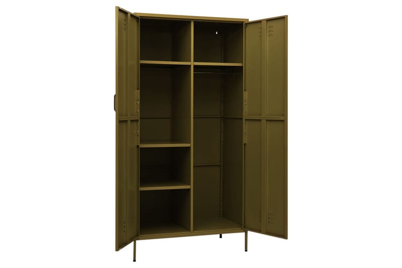 Vaatekaappi oliivinvihreä 90x50x180 cm teräs - Vihreä - Säilytys - Vaatesäilytys - Vaatekaappi