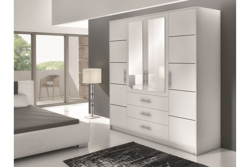 Vaatekaappi Ordino 196 cm - Valkoinen - Säilytys - Vaatesäilytys - Vaatekaappi