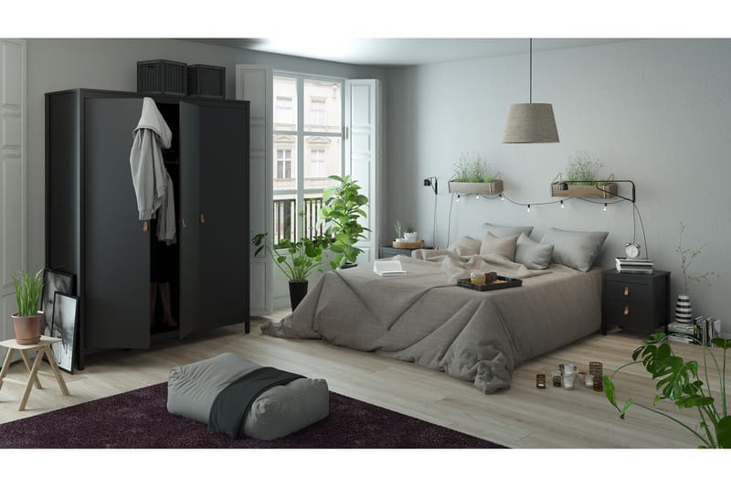 Vaatekaappi Osterholm 58x150 cm - Musta - Säilytys - Vaatesäilytys - Vaatekaappi