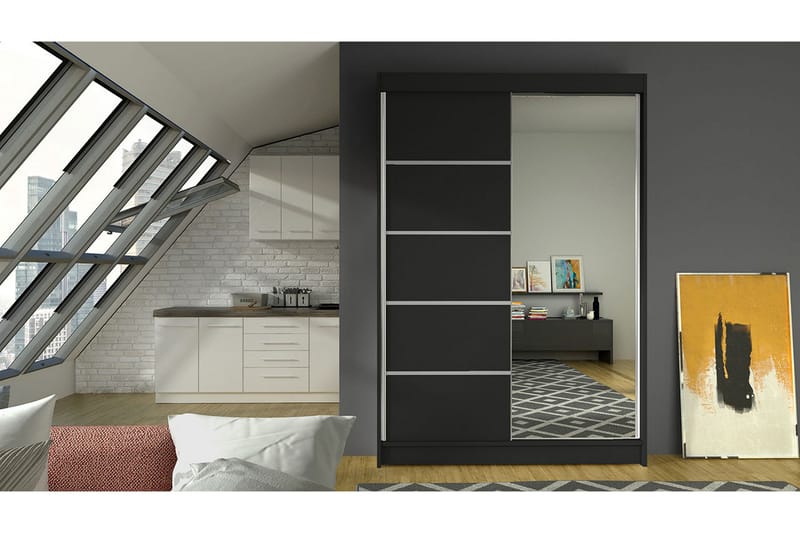 Vaatekaappi Ottery - Musta - Säilytys - Vaatesäilytys - Vaatekaappi