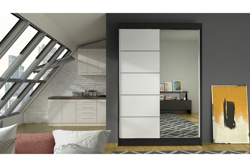 Vaatekaappi Ottery - Musta/Valkoinen - Säilytys - Vaatesäilytys - Vaatekaappi