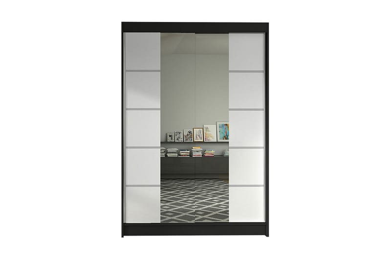 Vaatekaappi Ottery, Musta/Valkoinen