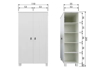 Vaatekaappi Rawsone 55x111 cm - Valkoinen - Säilytys - Vaatesäilytys - Vaatekaappi