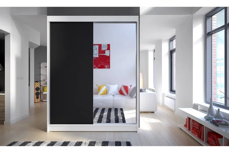 Vaatekaappi Richmond 150x58x200 cm - Valkoinen/Ruskea - Säilytys - Vaatesäilytys - Vaatekaappi