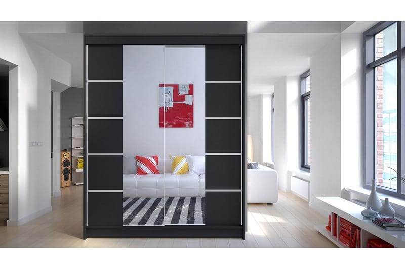 Vaatekaappi Richmond - Musta - Säilytys - Vaatesäilytys - Vaatekaappi