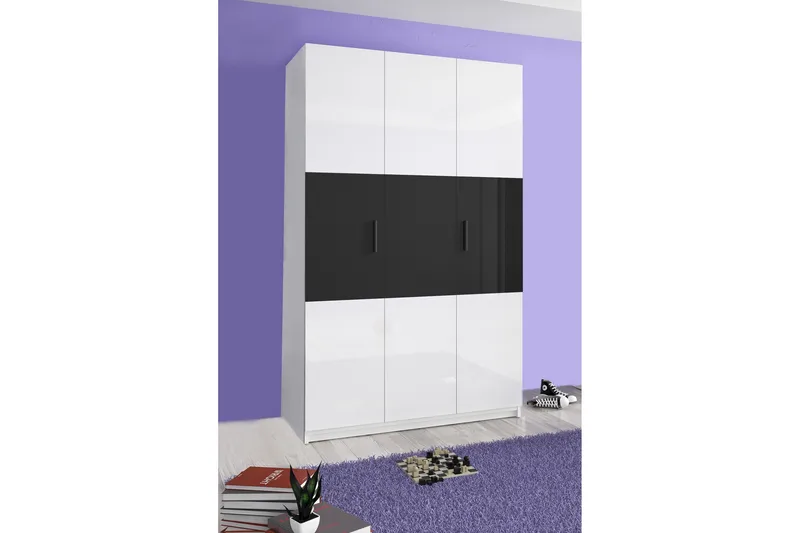Vaatekaappi Salathiel 120 cm, Musta