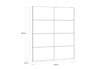 Vaatekaappi Sapes 62x171 cm - Ruskea/Harmaa - Säilytys - Vaatesäilytys - Vaatekaappi