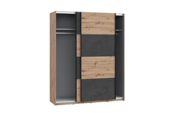 Vaatekaappi Sapes 62x171 cm - Ruskea/Harmaa - Säilytys - Vaatesäilytys - Vaatekaappi
