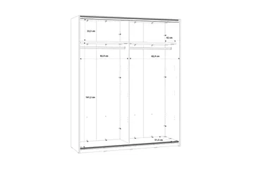 Vaatekaappi Sapes 62x171 cm - Ruskea/Harmaa - Säilytys - Vaatesäilytys - Vaatekaappi