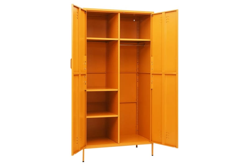 Vaatekaappi sinapinkeltainen 90x50x180 cm teräs - Keltainen - Säilytys - Vaatesäilytys - Vaatekaappi
