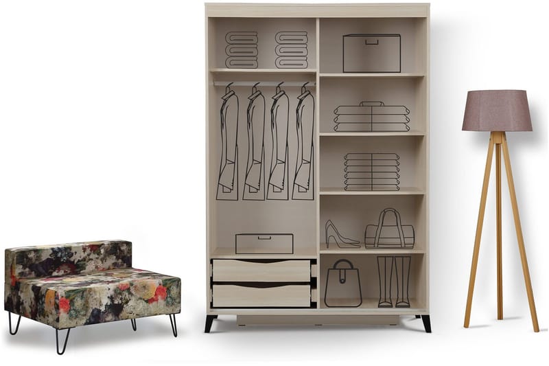 Vaatekaappi Skoglund 120 - Säilytys - Vaatesäilytys - Vaatekaappi