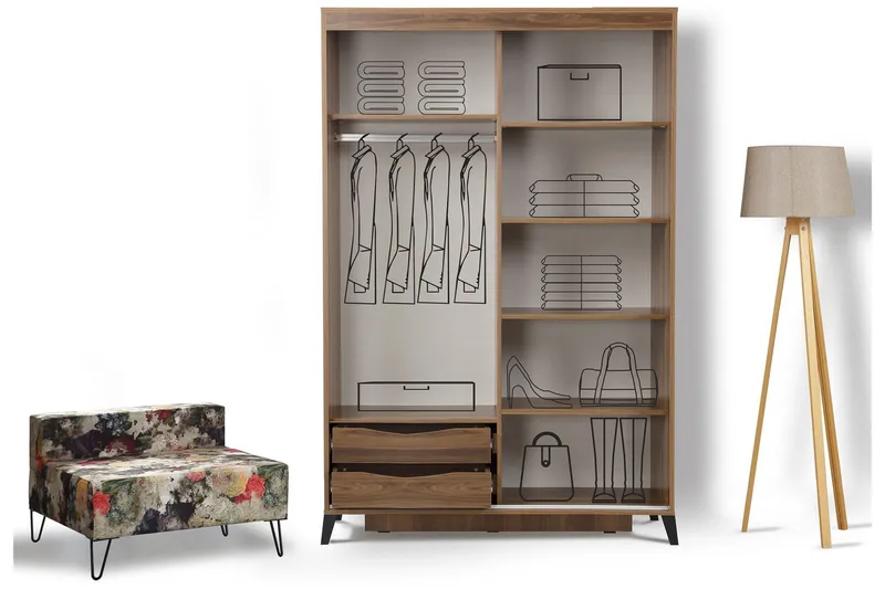 Vaatekaappi Skoglund 120 - Säilytys - Vaatesäilytys - Vaatekaappi