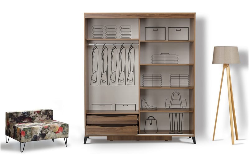 Vaatekaappi Skoglund 160 - Säilytys - Vaatesäilytys - Vaatekaappi