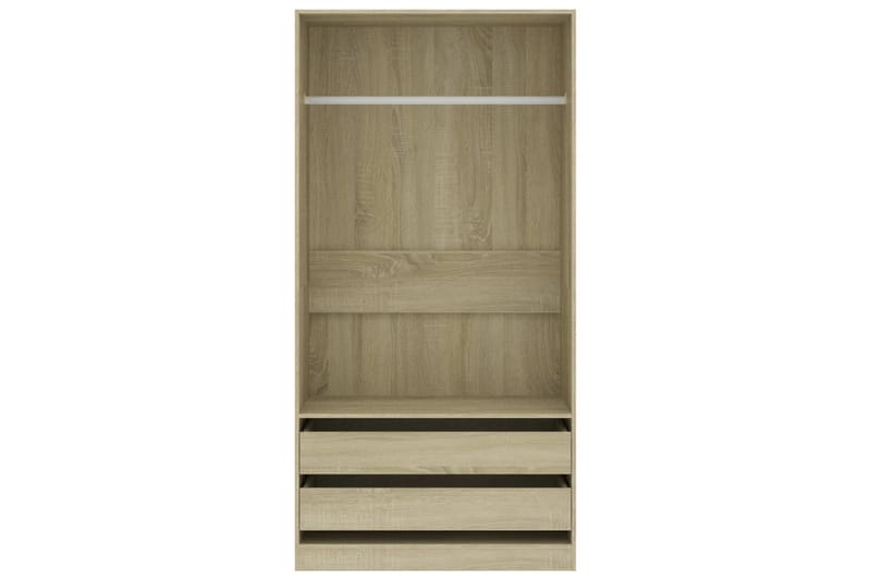 Vaatekaappi Sonoma-tammi 100x50x200 cm lastulevy - Ruskea - Säilytys - Vaatesäilytys - Vaatekaappi