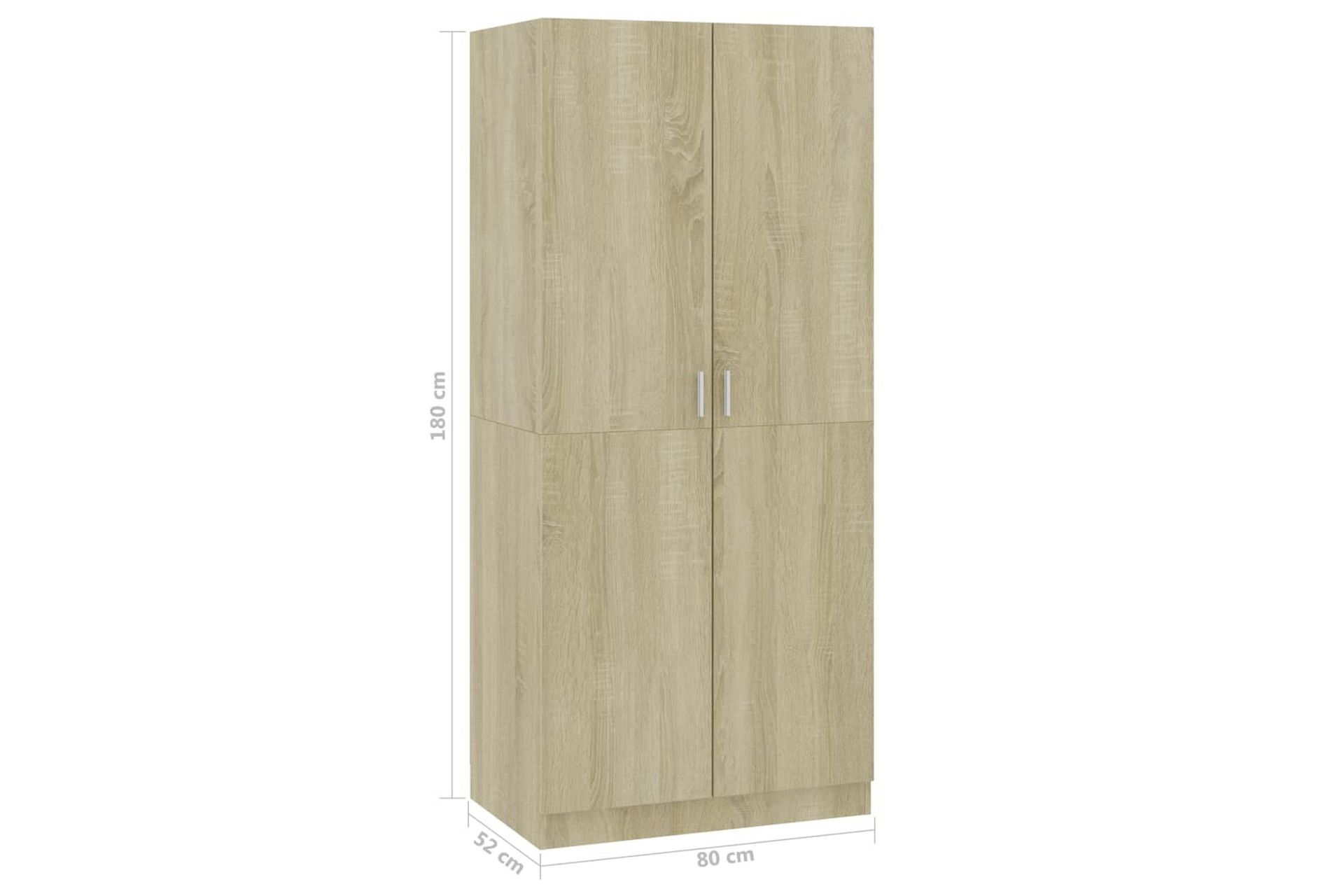 Vaatekaappi Sonoma-tammi 80x52x180 cm lastulevy - Ruskea - Säilytys - Vaatesäilytys - Vaatekaappi