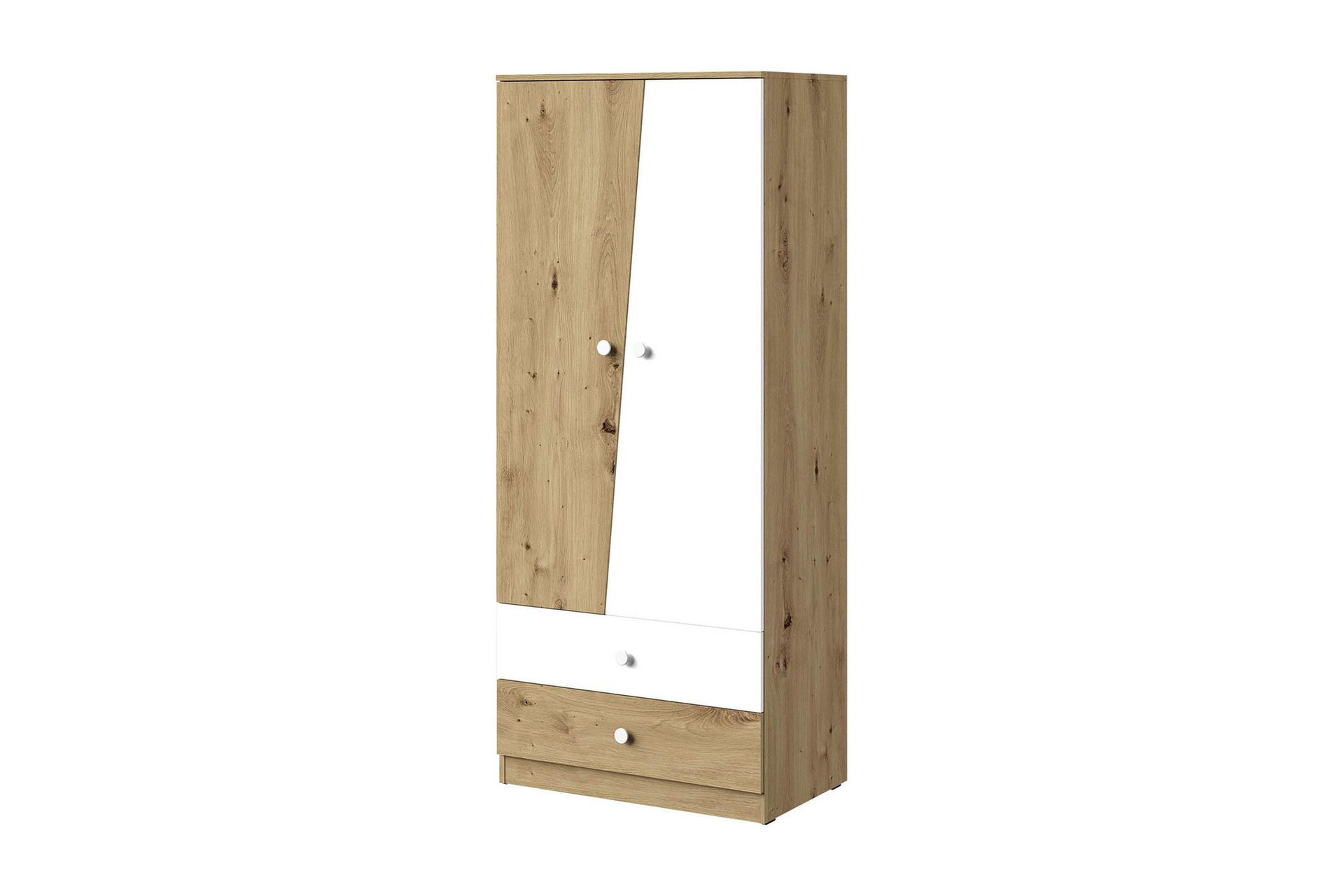 Vaatekaappi Staton 80 cm - Luonnonväri/Valkoinen - Säilytys - Vaatesäilytys - Vaatekaappi
