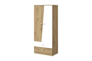 Vaatekaappi Staton 80 cm - Luonnonväri/Valkoinen - Säilytys - Vaatesäilytys - Vaatekaappi