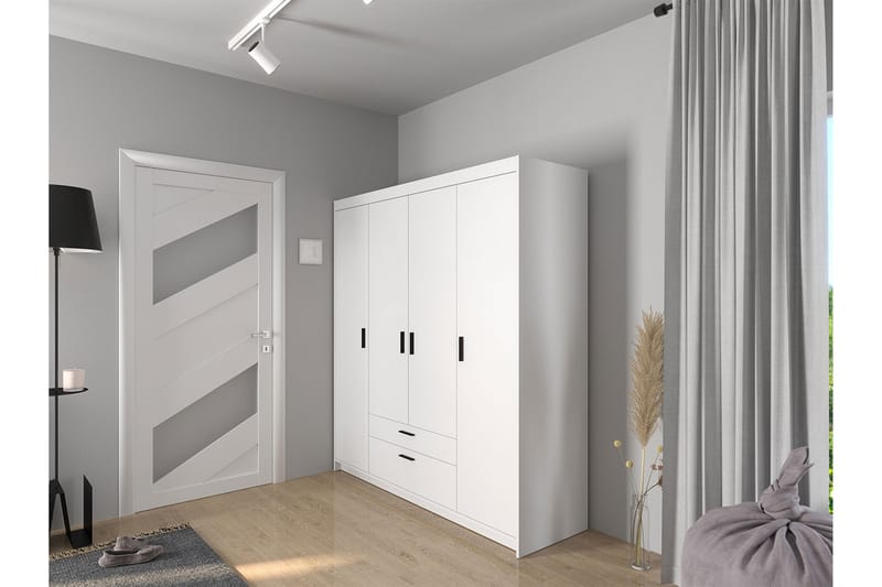 Vaatekaappi Sveaborg 53x190x176,3 cm - Valkoinen - Säilytys - Vaatesäilytys - Vaatekaappi
