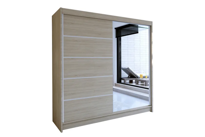 Vaatekaappi Talin 58x180 cm LED-valaistus, Tammi