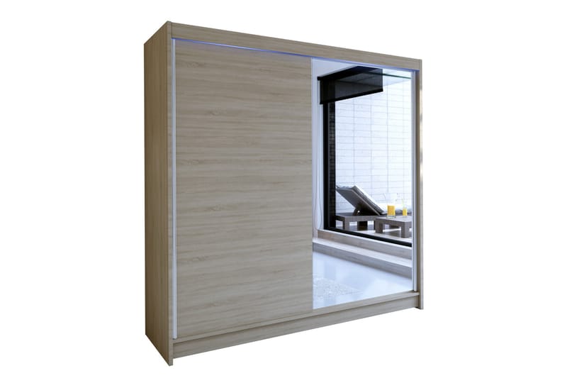 Vaatekaappi Tallin 180x58x215 cm - Beige | Harmaa | Valkoinen - Säilytys - Vaatesäilytys - Vaatekaappi