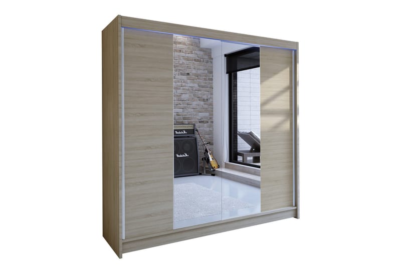 Vaatekaappi Tallin 180x58x215 cm - Beige/Harmaa - Säilytys - Vaatesäilytys - Vaatekaappi