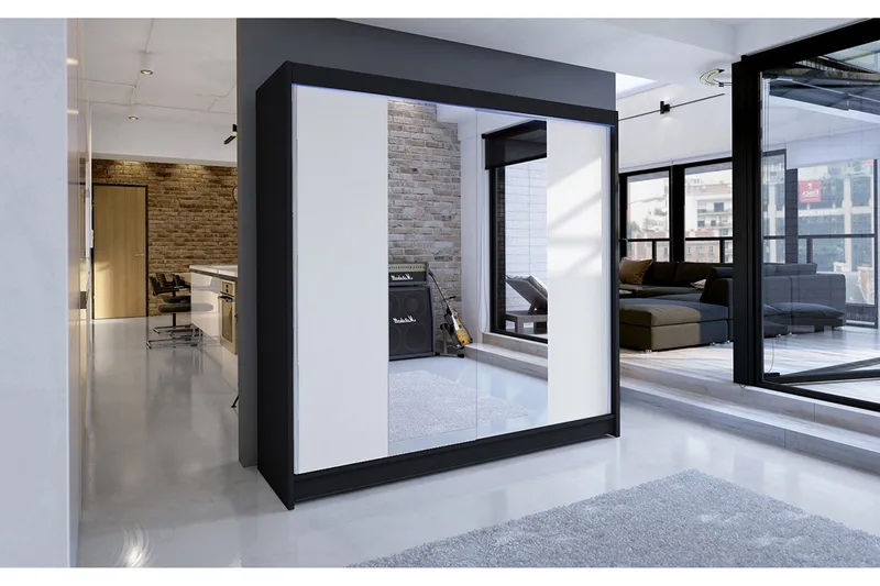 Vaatekaappi Tallin 180x58x215 cm - Valkoinen - Säilytys - Vaatesäilytys - Vaatekaappi