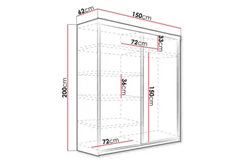 Vaatekaappi Top 62x150 cm - Tumma saarni - Säilytys - Vaatesäilytys - Vaatekaappi
