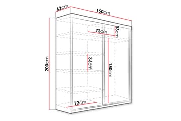Vaatekaappi Top 62x150 cm - Valkoinen - Säilytys - Vaatesäilytys - Vaatekaappi