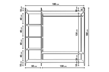 Vaatekaappi Trendel 180x40 cm - Valkoinen - Säilytys - Vaatesäilytys - Vaatekaappi