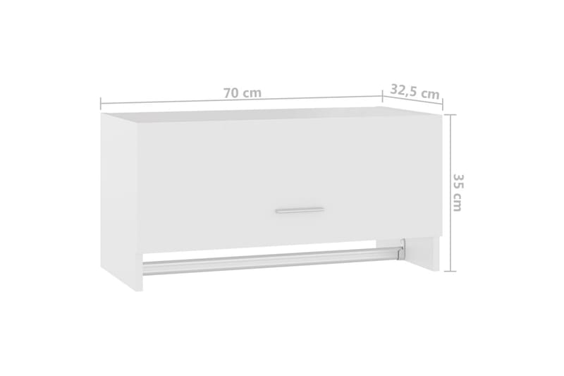 Vaatekaappi valkoinen 70x32,5x35 cm lastulevy - Säilytys - Vaatesäilytys - Vaatekaappi