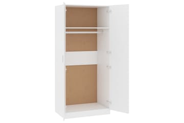 Vaatekaappi valkoinen 80x52x180 cm lastulevy - Valkoinen - Säilytys - Vaatesäilytys - Vaatekaappi