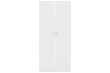 Vaatekaappi valkoinen 80x52x180 cm lastulevy - Valkoinen - Säilytys - Vaatesäilytys - Vaatekaappi