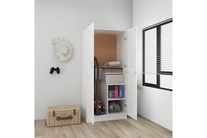 Vaatekaappi valkoinen 82,5x51,5x180 cm lastulevy - Säilytys - Vaatesäilytys - Vaatekaappi