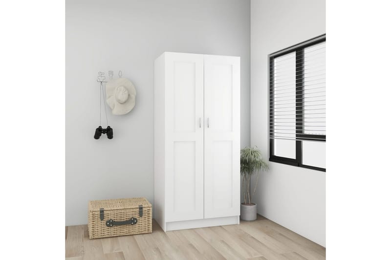 Vaatekaappi valkoinen 82,5x51,5x180 cm lastulevy - Säilytys - Vaatesäilytys - Vaatekaappi