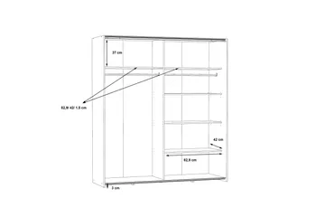 Vaatekaappi Velingrad 62x171 cm - Ruskea - Säilytys - Vaatesäilytys - Vaatekaappi