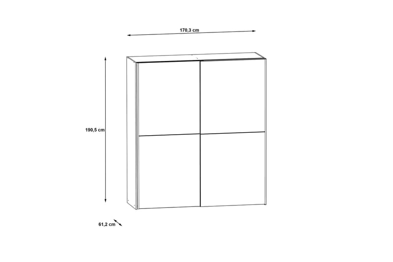 Vaatekaappi Velingrad 62x171 cm - Ruskea/Musta - Säilytys - Vaatesäilytys - Vaatekaappi